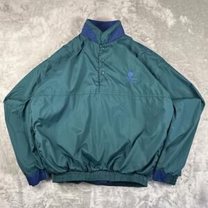 Vintage 90s sun mountain sports windbreaker Henley button up green/blue size M